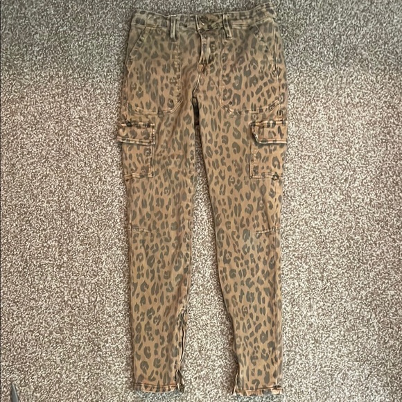 Frame Cheetah Print Skinny Cargo Jeans - Picture 3 of 11